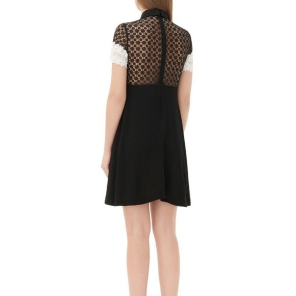 Sandro Radia Black & White Lace Dress Size 2/M - Picture 4 of 8